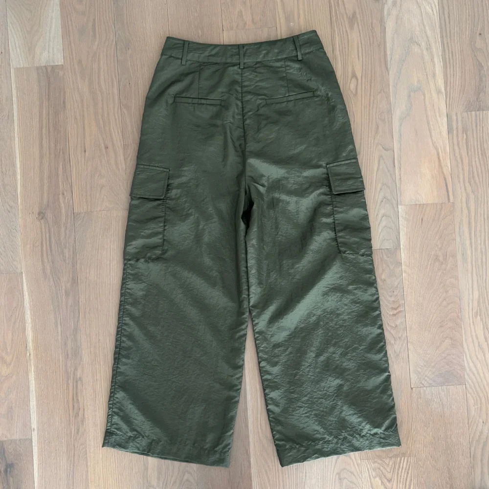 Tibi Olive Green Nylon Cargo Pants - Picture 3 of 9